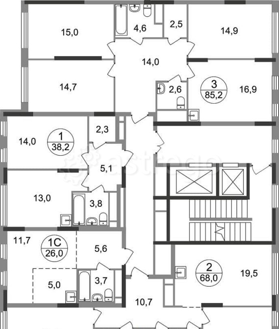 2-комн. квартира, 68 м2, 16/17 эт. Москва - изображение 10