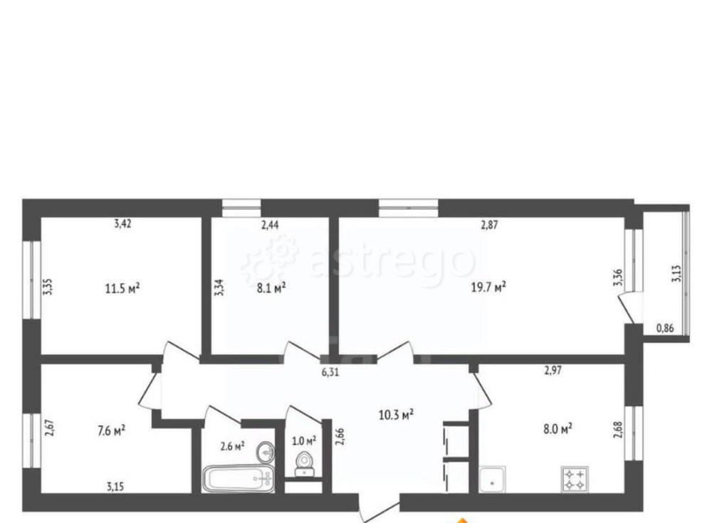 4-комн. квартира, 69.7 м2, 3/5 эт. Благовещенск - изображение 7