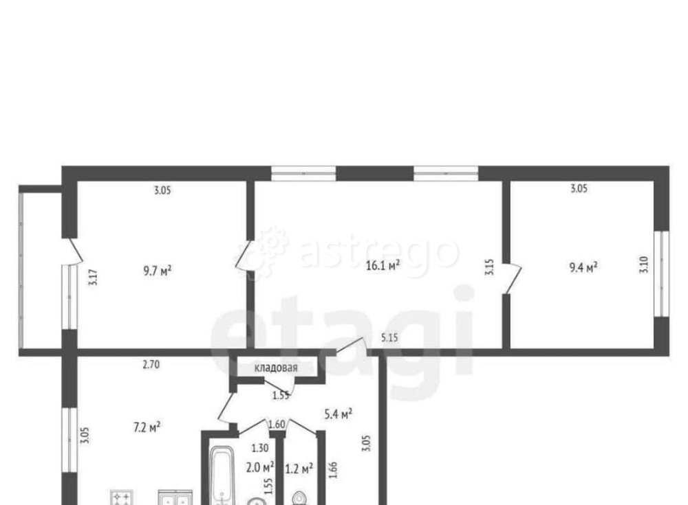 3-комн. квартира, 51.8 м2, 4/5 эт. Коряжма - изображение 3