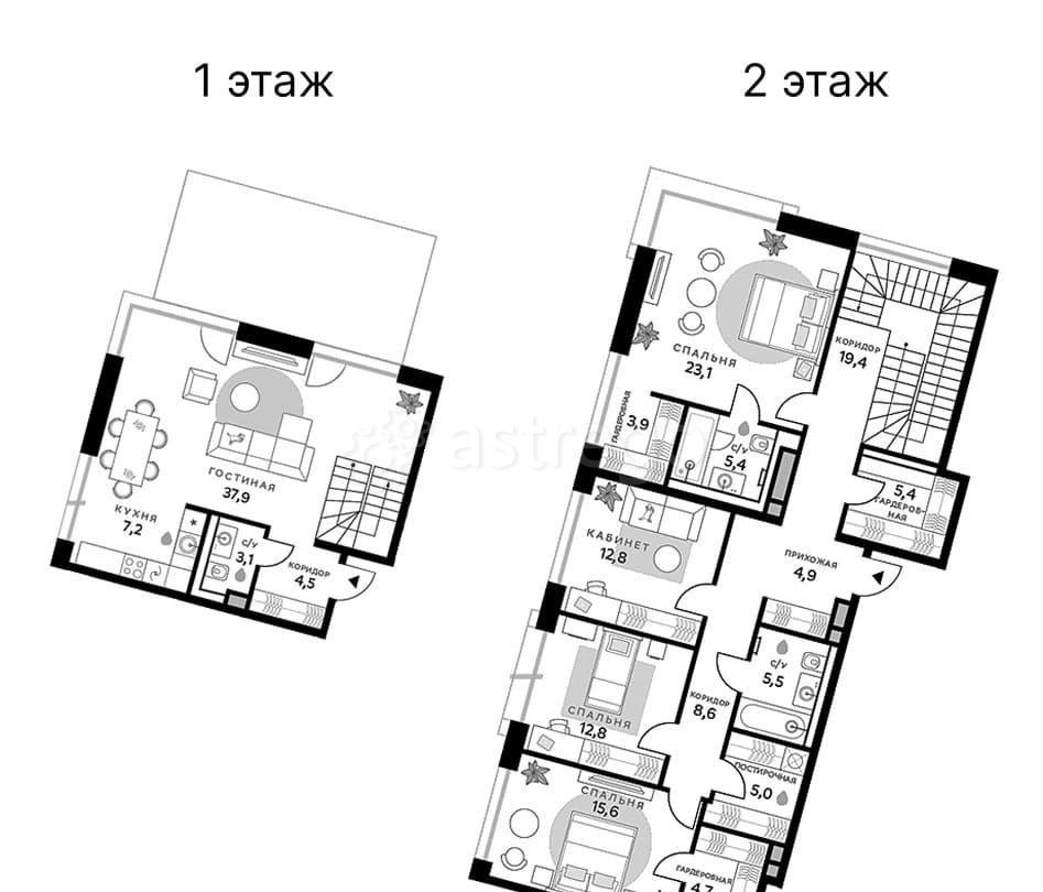 4-комн. квартира, 179.8 м2, 1/10 эт. Москва - изображение 1