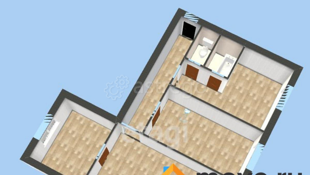 3-комн. квартира, 58.3 м2, 1/5 эт. Белогорск - изображение 2