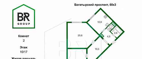 2-комн. квартира, 69.1 м2, 10/17 эт. Санкт-Петербург