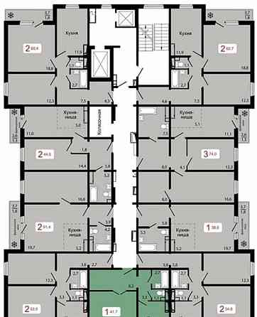 1-комн. квартира, 41.7 м2, 2/17 эт. Красноярск