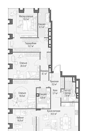 4-комн. квартира, 166.4 м2, 18/23 эт. Москва