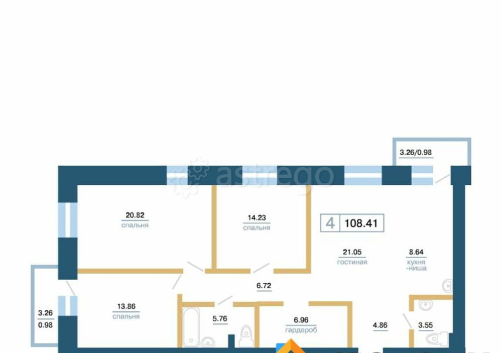 4-комн. квартира, 108.41 м2, 5/7 эт. Красноярск - изображение 7