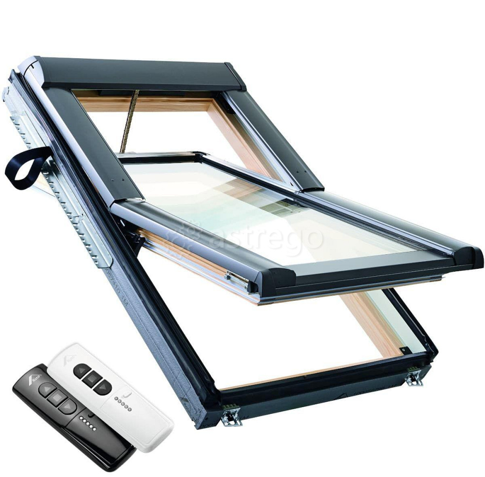Окно мансардное деревянное Roto Designo R68C H2EF. Электрическое. ThermoBlock WD. Беспроводное. Ижевск - изображение 1