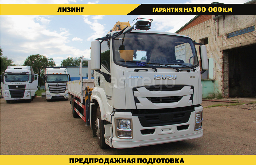 Бортовой автомобиль на шасси Isuzu Giga 4х2, 205 л.с., борт 6,5 м, с КМУ 10 т Благовещенск - изображение 1
