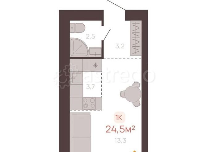 1-комн. квартира, 24.5 м2, 5/5 эт. Новоалтайск - изображение 7