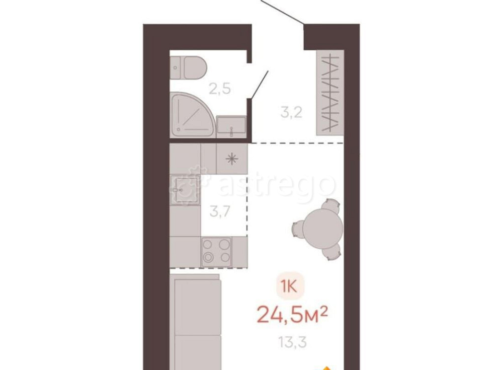 1-комн. квартира, 24.5 м2, 5/5 эт. Новоалтайск - изображение 7
