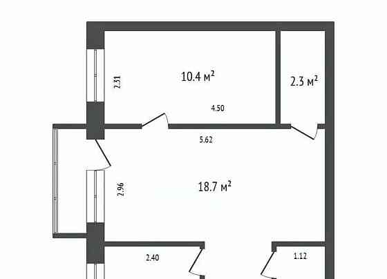 2-комн. квартира, 43.8 м2, 3/3 эт. Емельяново