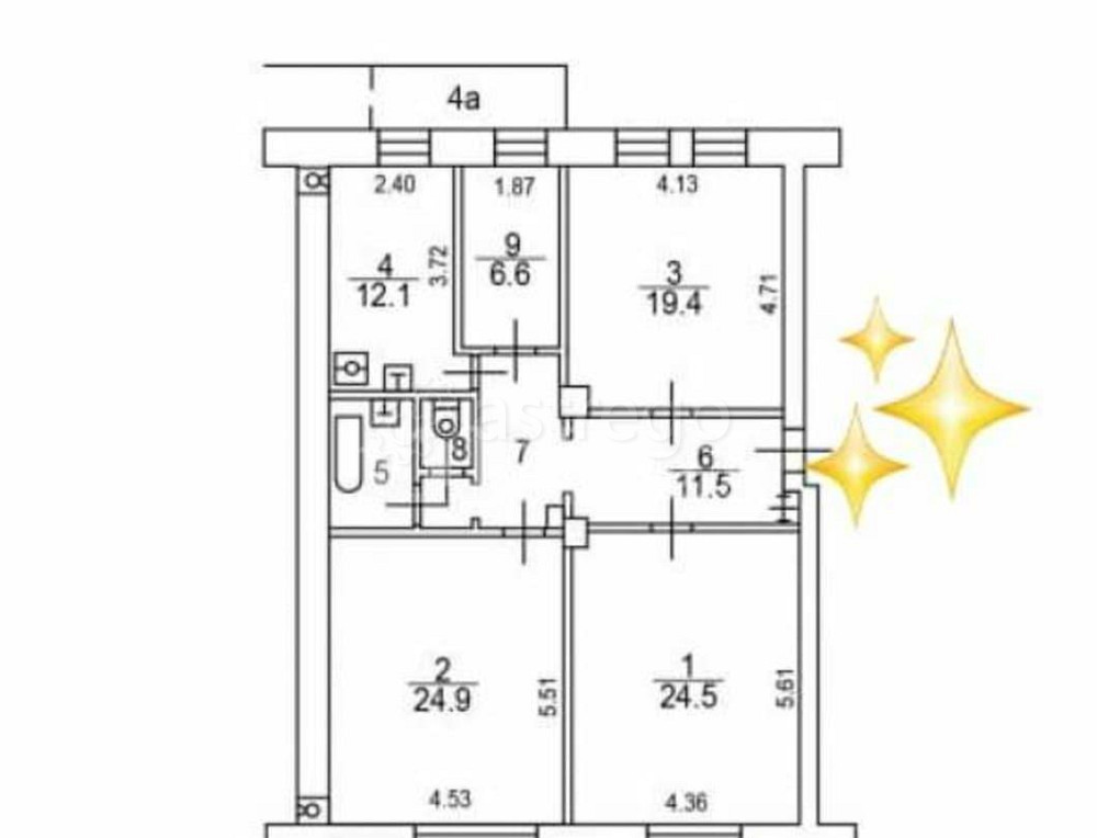 4-комн. квартира, 112 м2, 8/9 эт. Москва - изображение 1