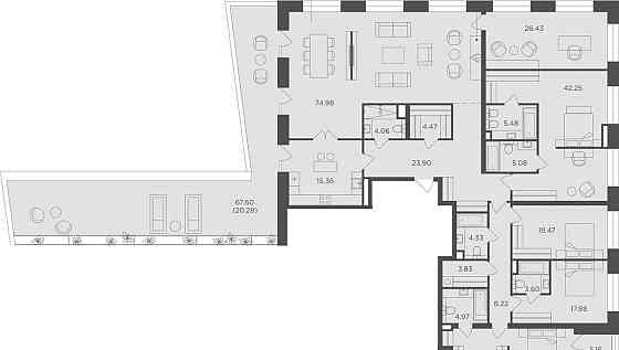 6-комн. квартира, 284.24 м2, 19/19 эт. Москва