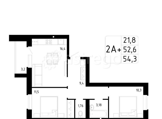 2-комн. квартира, 54.3 м2, 1/9 эт. Стерлитамак - изображение 7