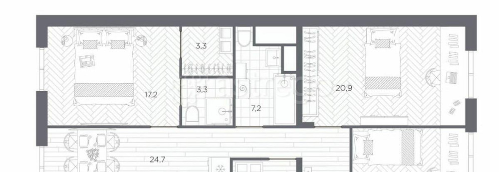 3-комн. апарт-ы, 116.6 м2, 2/9 эт. Санкт-Петербург - изображение 6
