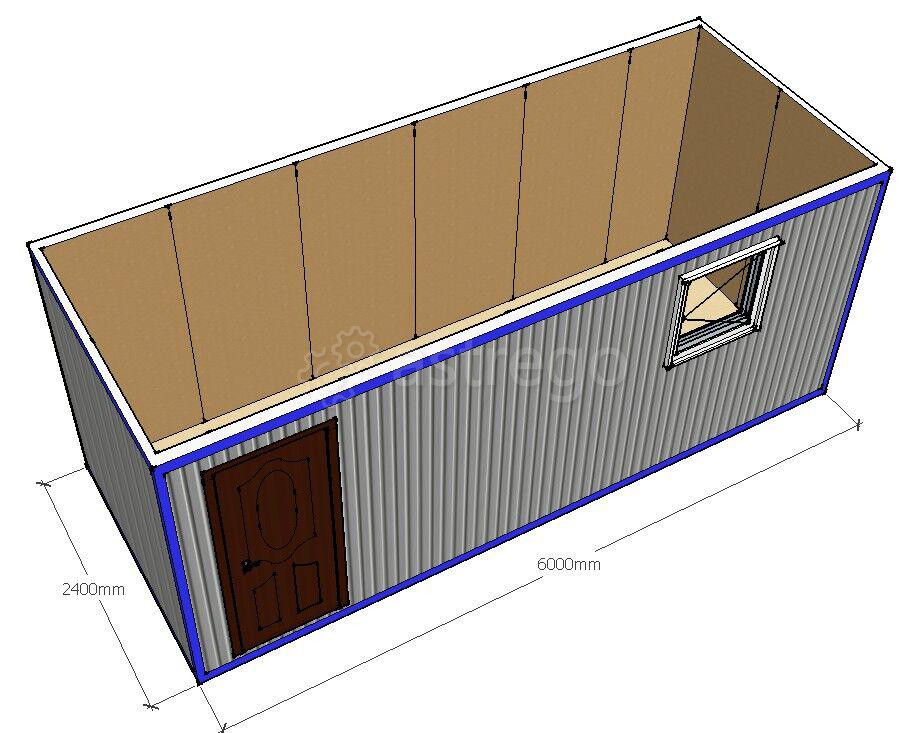 Бытовка 5х2.4х2.5 м каркас: металлический, нижний и верхний периметр - швеллер х/г Краснодар - изображение 1