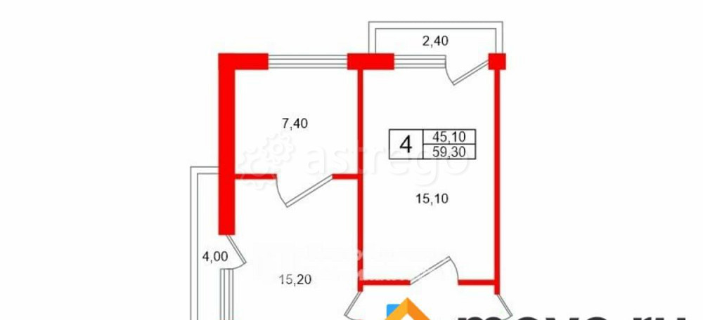 4-комн. квартира, 59.3 м2, 5/5 эт. Санкт-Петербург - изображение 5