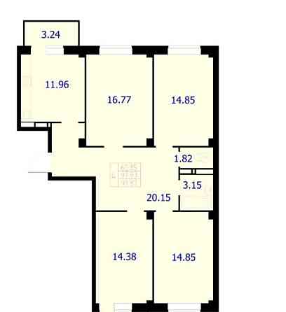 4-комн. квартира, 99.87 м2, 9/9 эт. Красноярск