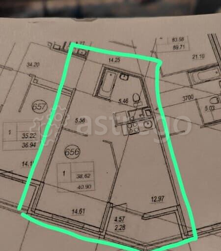 1-комн. квартира, 40.9 м2, 13/23 эт. Санкт-Петербург - изображение 9