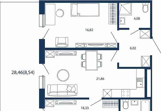 3-комн. квартира, 79.28 м2, 1/5 эт. Санкт-Петербург