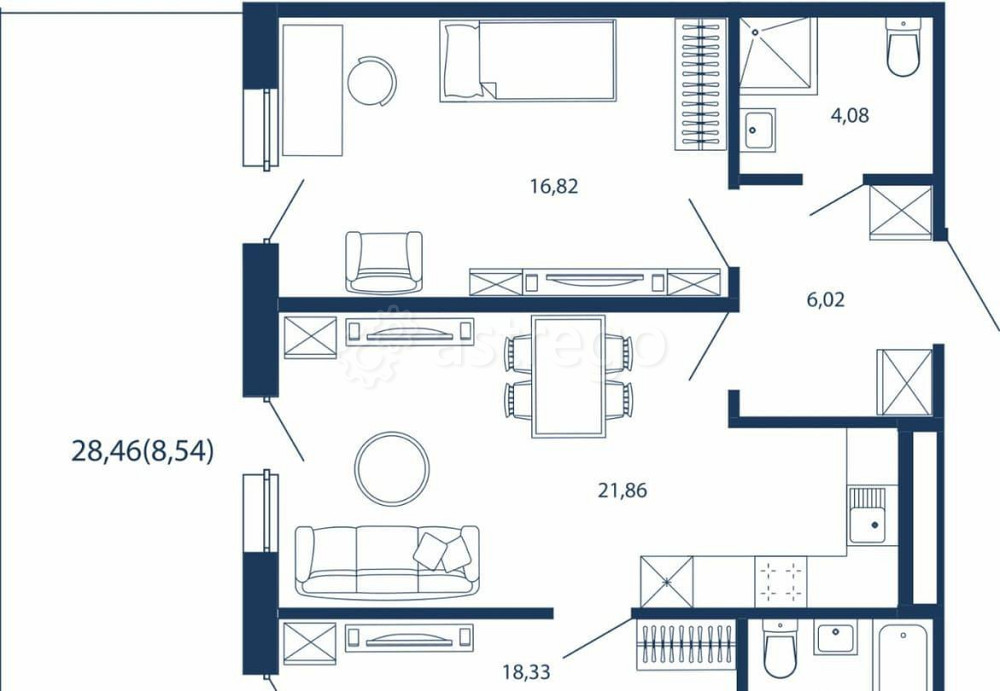 3-комн. квартира, 79.28 м2, 1/5 эт. Санкт-Петербург - изображение 1