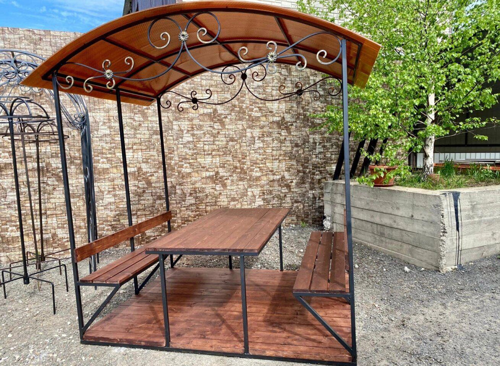 Беседка с навесом и полом Беседки Амарант Раменское - изображение 1