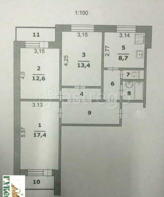 3-комн. квартира, 71.2 м2, 1/10 эт. Белгород - изображение 8