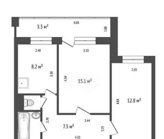 2-комн. квартира, 51 м2, 5/10 эт. Красноярск