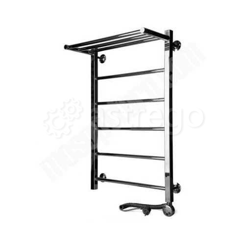 Полотенцесушитель электрический нержавеющая сталь Лесенка с полочкой 500х800мм 8П ТЭН Классика Люкс  Москва - изображение 1