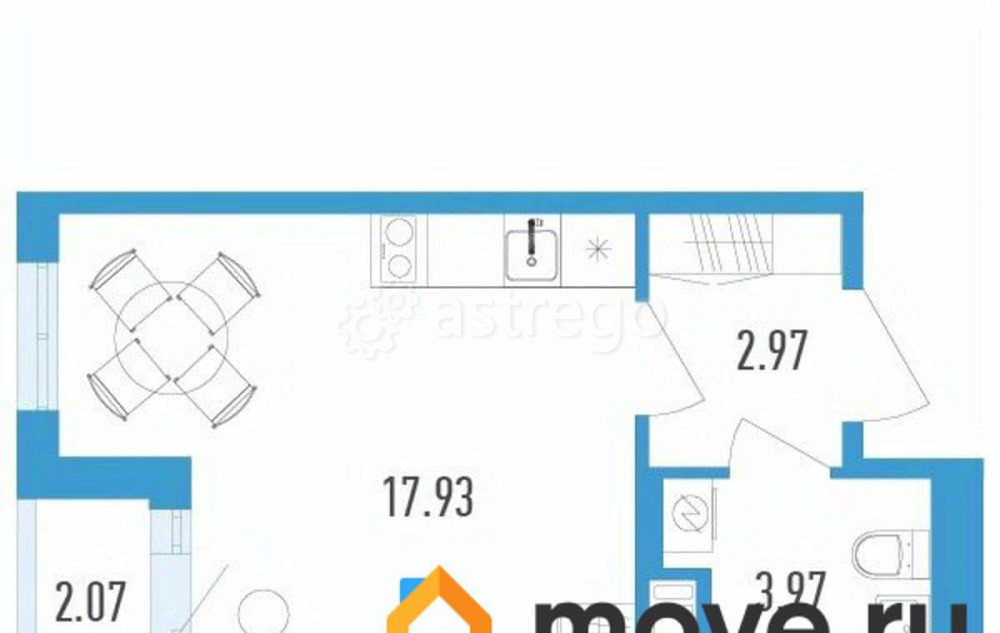 Студия, 25.91 м2, 9/12 эт. Санкт-Петербург - изображение 1