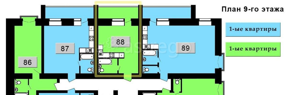 Студия, 32.8 м2, 9/9 эт. Благовещенск - изображение 3