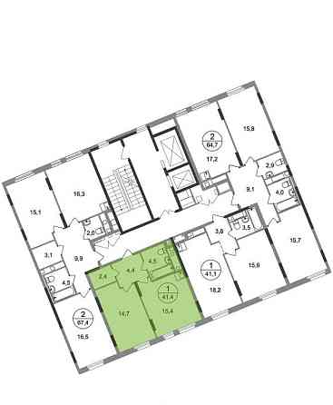 1-комн. квартира, 41 м2, 15/17 эт. Москва