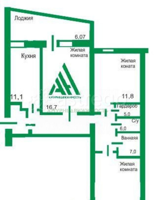 3-комн. квартира, 68.5 м2, 3/9 эт. Благовещенск - изображение 4