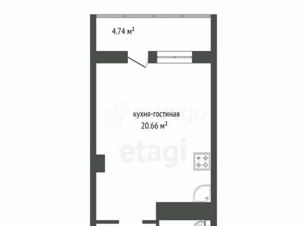 Студия, 31.2 м2, 2/25 эт. Красноярск - изображение 1