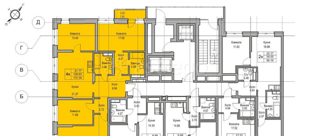 4-комн. квартира, 112.34 м2, 2/23 эт. Санкт-Петербург - изображение 4