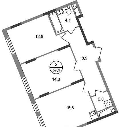 2-комн. квартира, 57 м2, 17/17 эт. Москва