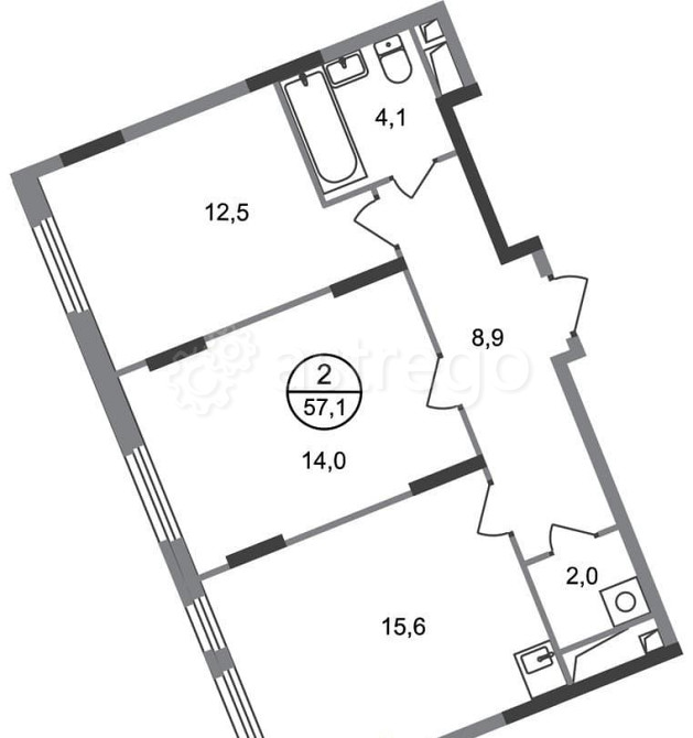 2-комн. квартира, 57 м2, 17/17 эт. Москва - изображение 1