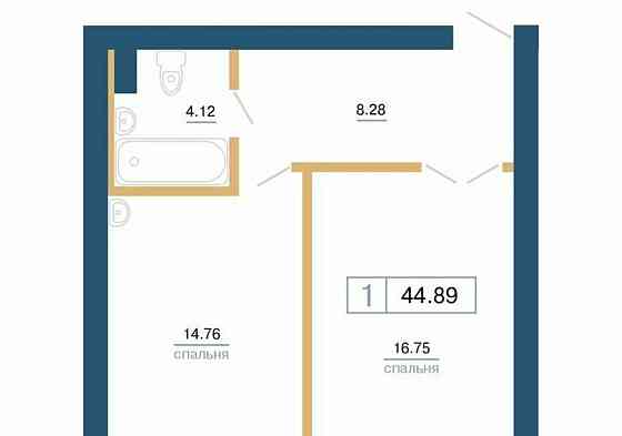 1-комн. квартира, 44.89 м2, 5/7 эт. Красноярск
