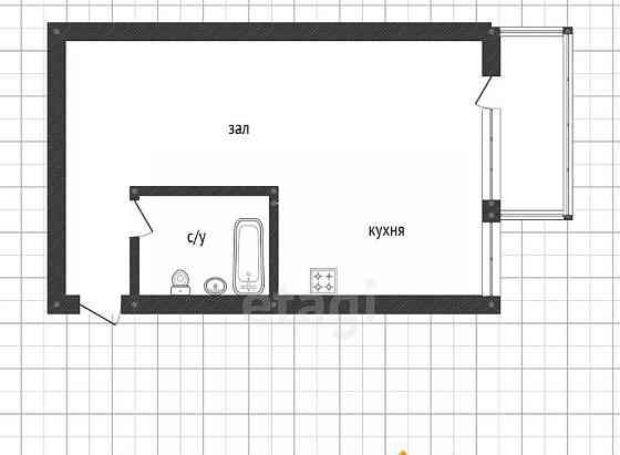 Студия, 31.3 м2, 3/5 эт. Белогорск