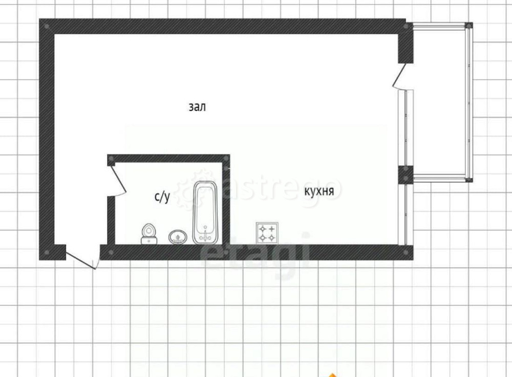 Студия, 31.3 м2, 3/5 эт. Белогорск - изображение 5