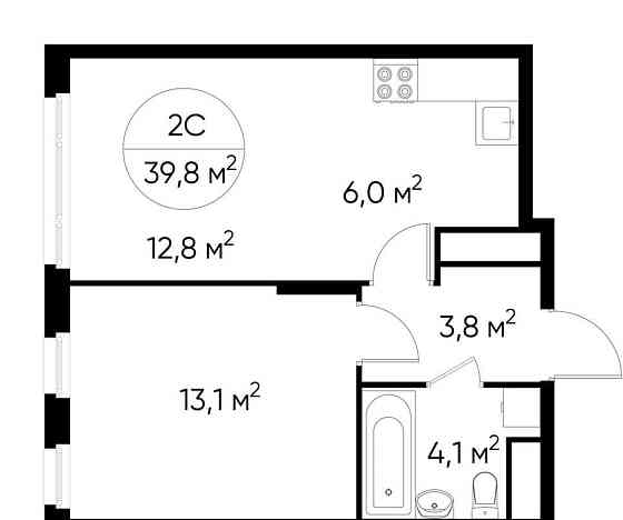 2-комн. квартира, 39 м2, 9/17 эт. Москва