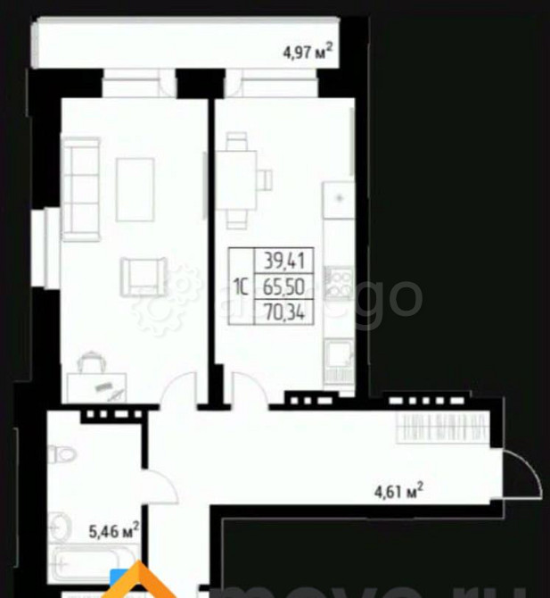 Студия, 70.34 м2, 5/9 эт. Горно-Алтайск - изображение 1