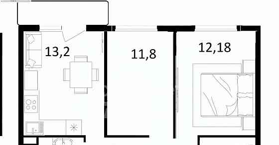 2-комн. квартира, 52.2 м2, 3/9 эт. Апрелевка