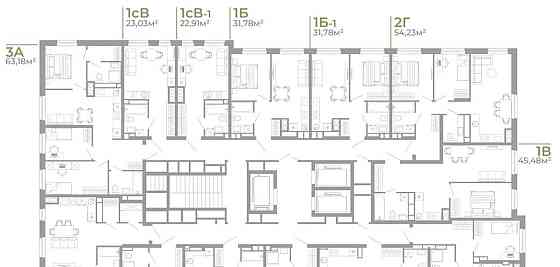 1-комн. квартира, 35.42 м2, 22/26 эт. Астрахань