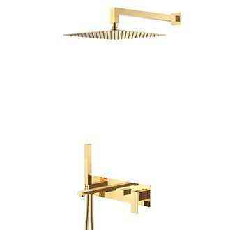 Душевой комплект BOHEME Qubic 474-G Gold Новосибирск