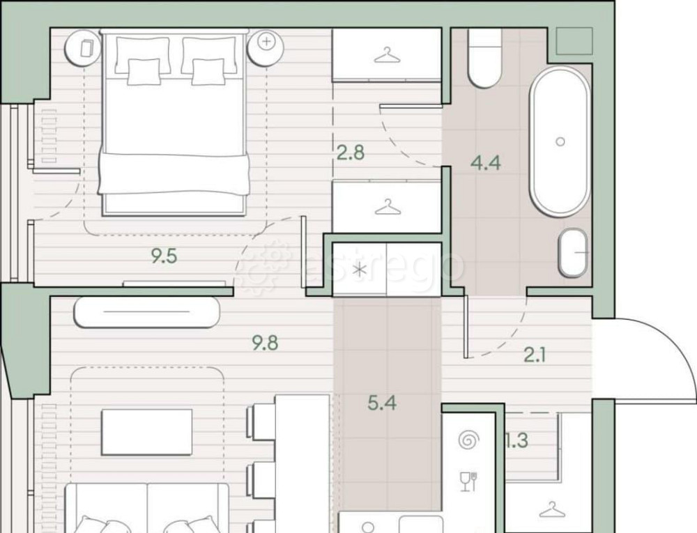 1-комн. квартира, 35.3 м2, 5/27 эт. Москва - изображение 4