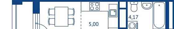 Студия, 36.58 м2, 16/22 эт. Королев