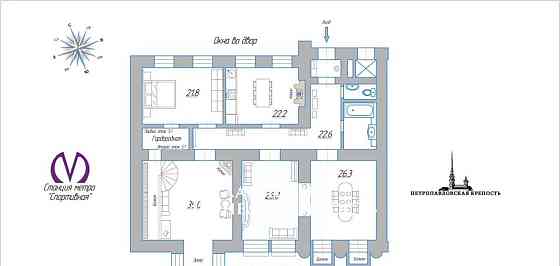4-комн. квартира, 185 м2, 3/6 эт. Санкт-Петербург
