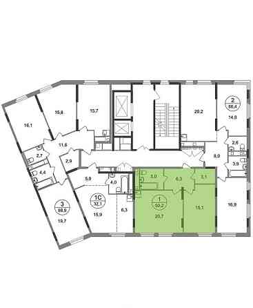 1-комн. квартира, 50 м2, 16/17 эт. Москва
