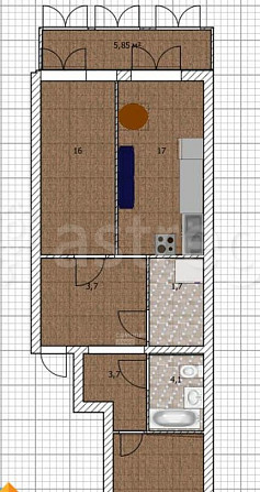 3-комн. квартира, 70.1 м2, 8/9 эт. Бийск - изображение 2
