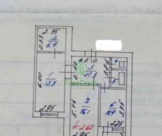2-комн. квартира, 69 м2, 6/6 эт. Разумное